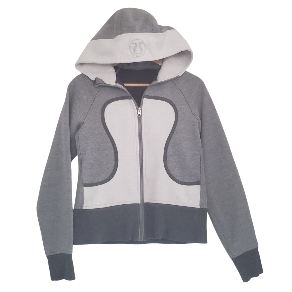 Lululemon Hoodie Remix Vintage Full Zip Fleece Sweatshirt Logo Two Tone Size S/M